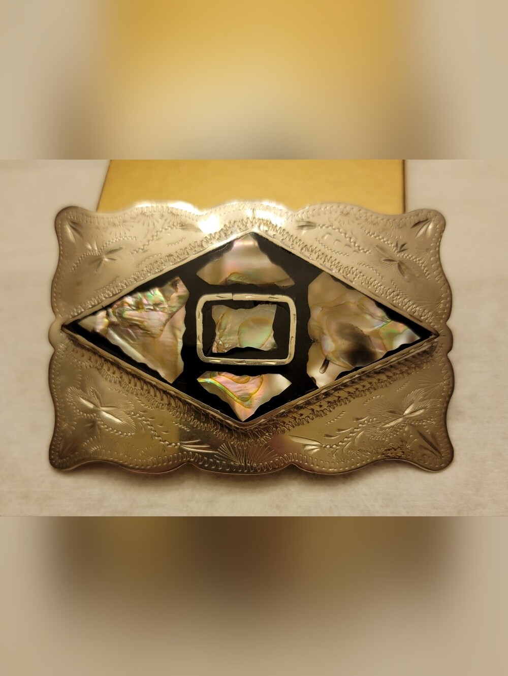 Handmade Abalone Shell Inlay Belt Buckle